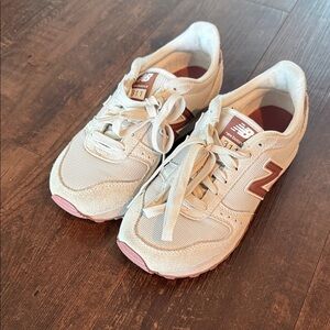 New Balance Beige and Pink Athletic Shoes